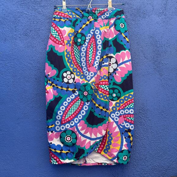 j crew faux wrap bold print midi skirt - Picture 1 of 6